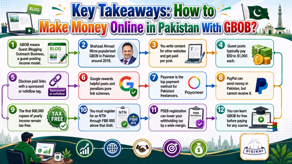 Make Money Online in Pakistan With GBOB Business - The Detail Infographic