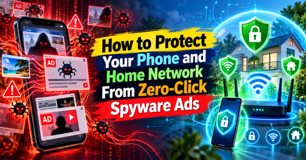 How to Protect Your Phone and Home Network from Zero-Click Spyware Ads.