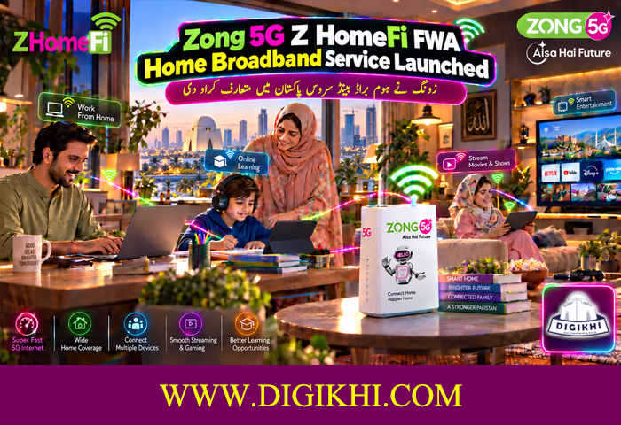 Zong 5G Z HomeFi FWA Home Broadband Service Launches in Pakistan.